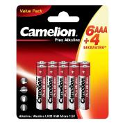 Изображение товара Батарейка алкалиновая (щелочная) Camelion LR03-BP6+4 ААА