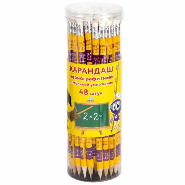 Изображение товара Карандаш Юнландия Карандаши ч/гр с ласт HB табл умнож 48шт 880765