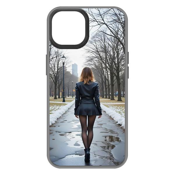 Изображение товара Чехол Krutoff Весна в городе iPhone 15 черный