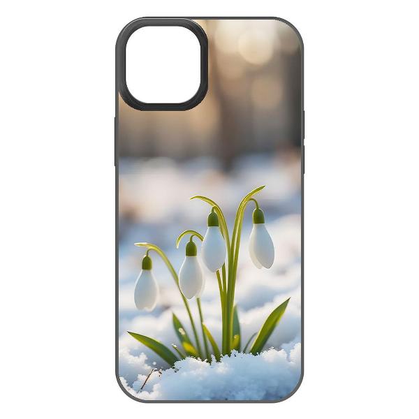 Изображение товара Чехол Krutoff Подснежники iPhone 15 Plus черный