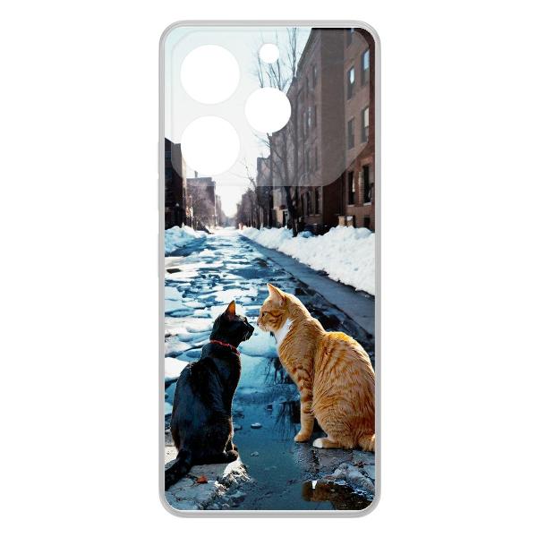 Изображение товара Чехол для TECNO Pova 6 Pro Krutoff Мартовские коты прозрачный силикон