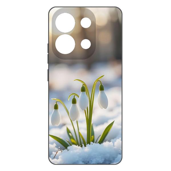 Изображение товара Чехол Krutoff Подснежники Xiaomi Redmi Note 13 4G черный