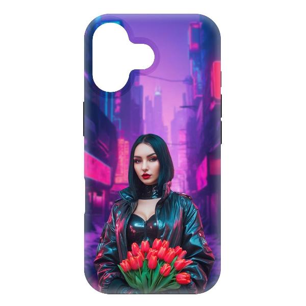 Изображение товара Чехол Krutoff Киберпанк-весна для iPhone 16 черный Изображение товара Чехол Krutoff Киберпанк-весна для iPhone 16 черный