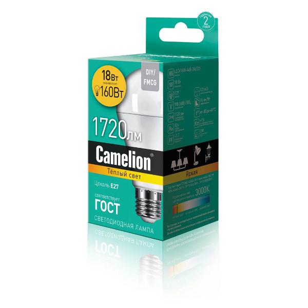 Изображение товара Лампа Camelion LED/18W-A65-3K/E27