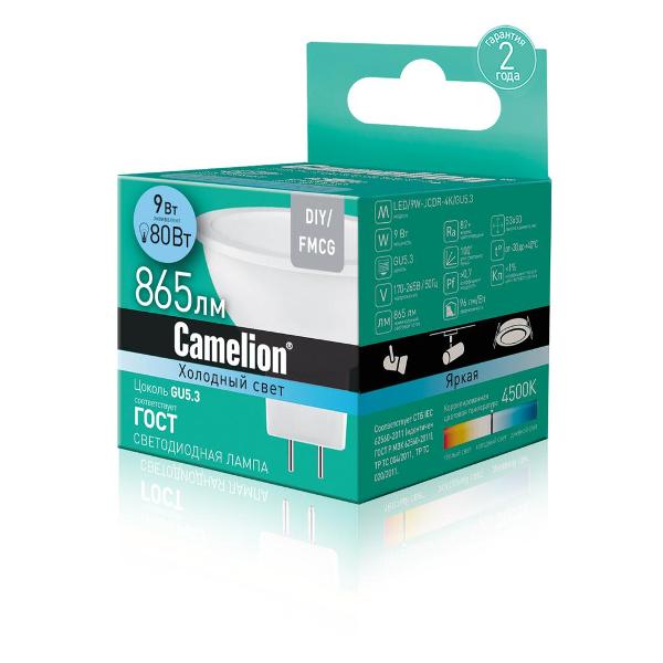 Изображение товара Лампа Camelion LED/9W-JCDR-4K/GU5.3