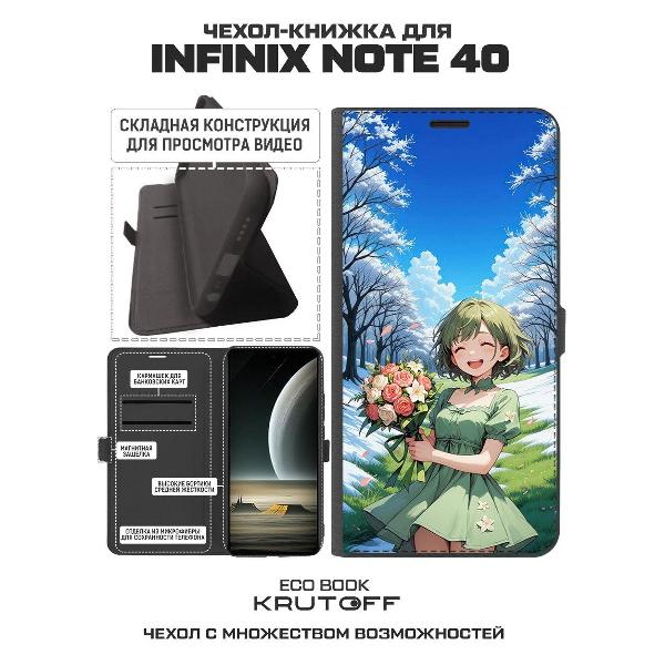 Изображение товара Чехол Krutoff Eco Book для INFINIX Note 40 Аниме весна