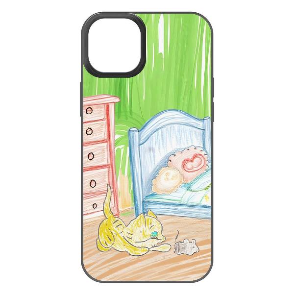 Изображение товара Чехол Krutoff Кошки-мышки для iPhone 15 Plus черный Изображение товара Чехол Krutoff Кошки-мышки для iPhone 15 Plus черный