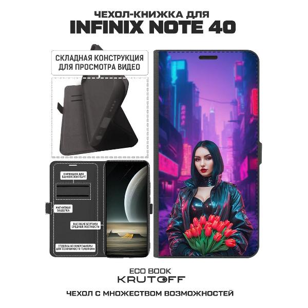 Изображение товара Чехол Krutoff Eco Book для INFINIX Note 40 Киберпанк-весна