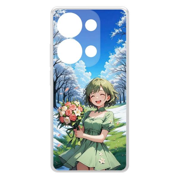 Изображение товара Чехол Krutoff Clear Case Аниме Весна для Xiaomi Poco M6 Pro 4G