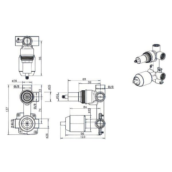 Изображение товара Внутреннее тело Bravat D982CP-B-ENG