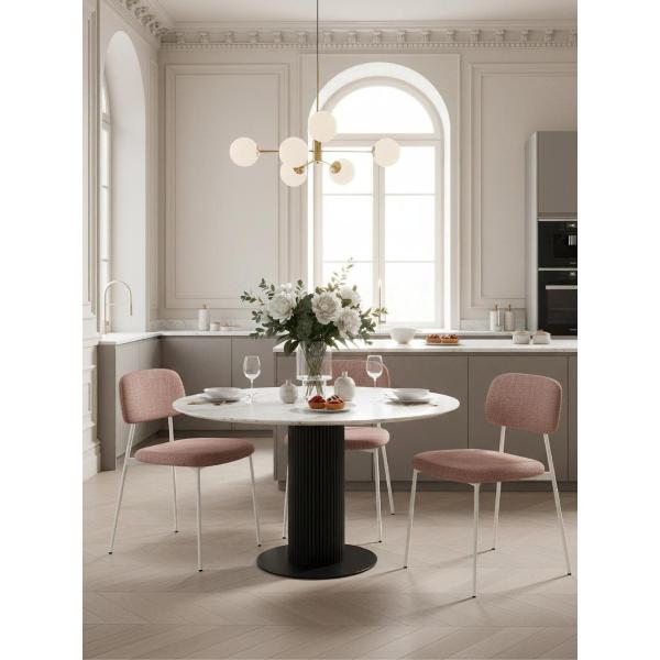 Изображение товара Стул обеденный Stool Group Chao, розовый, белые ножки (комплект 2шт)