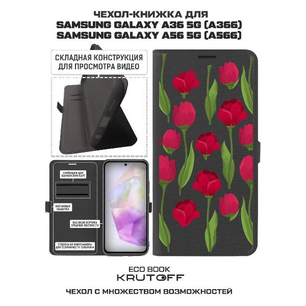 Изображение товара Чехол Krutoff Samsung Galaxy A56 5G Розы паттерн