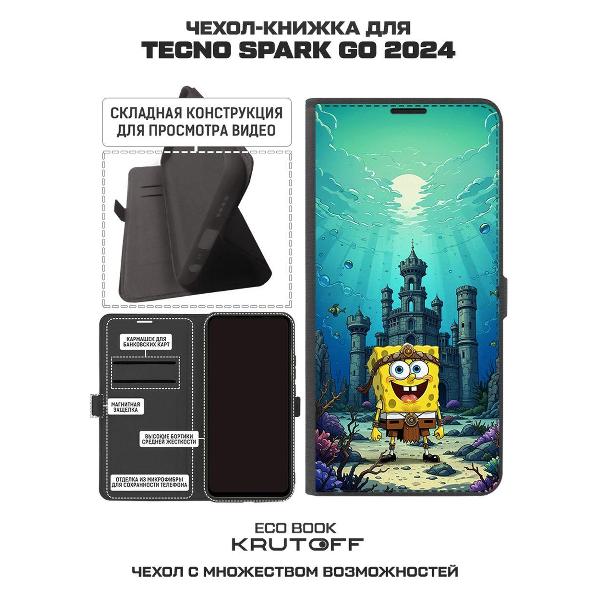 Изображение товара Чехол Krutoff TECNO Spark Go 2024 Губка Боб в прошлом