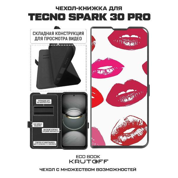 Изображение товара Чехол Krutoff TECNO Spark 30 Pro Губы паттерн 2