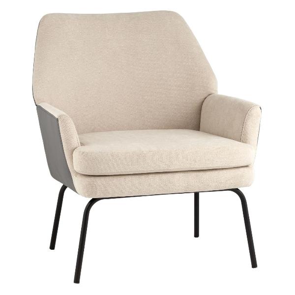 Изображение товара Кресло Stool Group Харви бежевое с серой экокожей