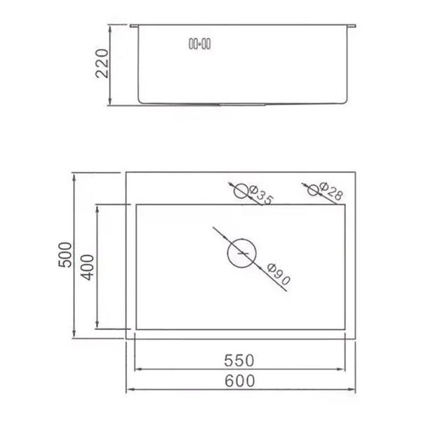 Изображение товара Мойка кухонная Wisent WS36050B/W02-114B