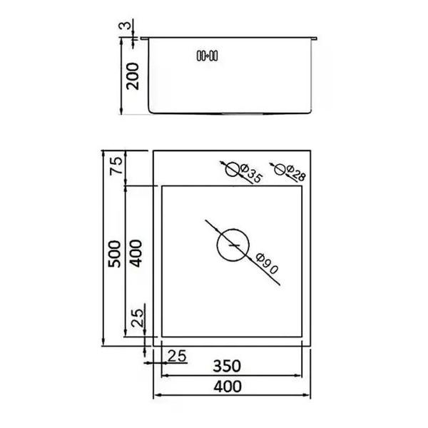 Изображение товара Мойка кухонная Wisent WS34050BD/W02-114B