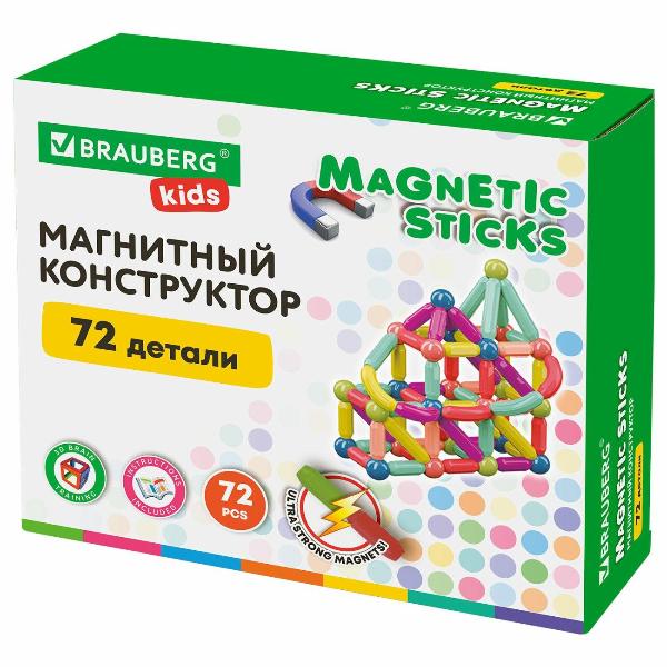 Изображение товара Магнитный конструктор Brauberg Kids 72 дет. (665722)