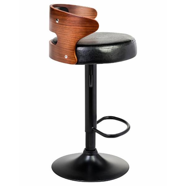 Изображение товара Стул барный DOBRIN Fred Black LMZ-1018 коричневое дерево/черный