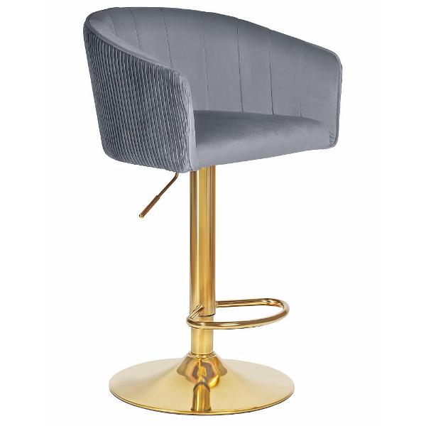 Изображение товара Стул барный DOBRIN Darcyold LM-5025 серый велюр