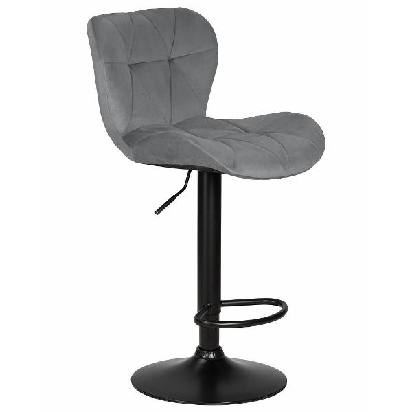 Изображение товара Стул барный DOBRIN Barny Black LM-5022 серый велюр