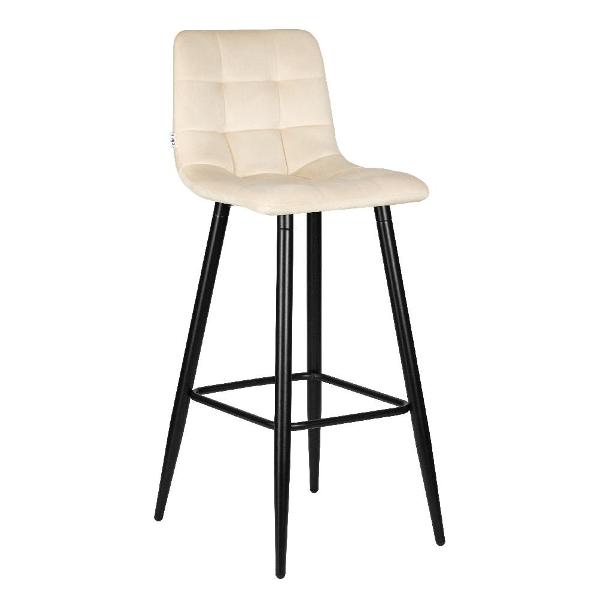 Изображение товара Стул барный DOBRIN Nicole LML-8078 черный матовый/кремовый велюр