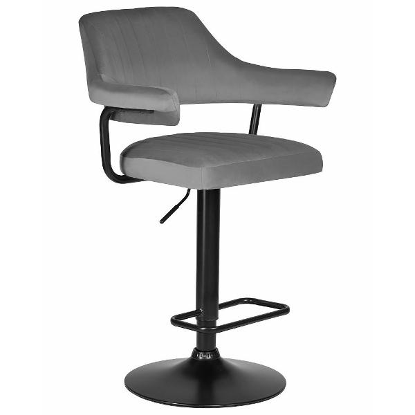Изображение товара Стул барный DOBRIN Charly Black LM-5019 серый велюр