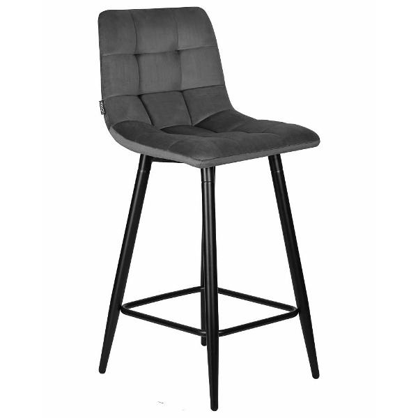 Изображение товара Стул барный DOBRIN Olivia LML-8078-1 черный мат./темно-серый велюр