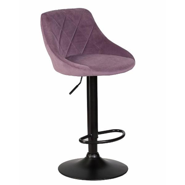 Изображение товара Стул барный DOBRIN Logan Black LM-5007 пудрово-сиреневый велюр