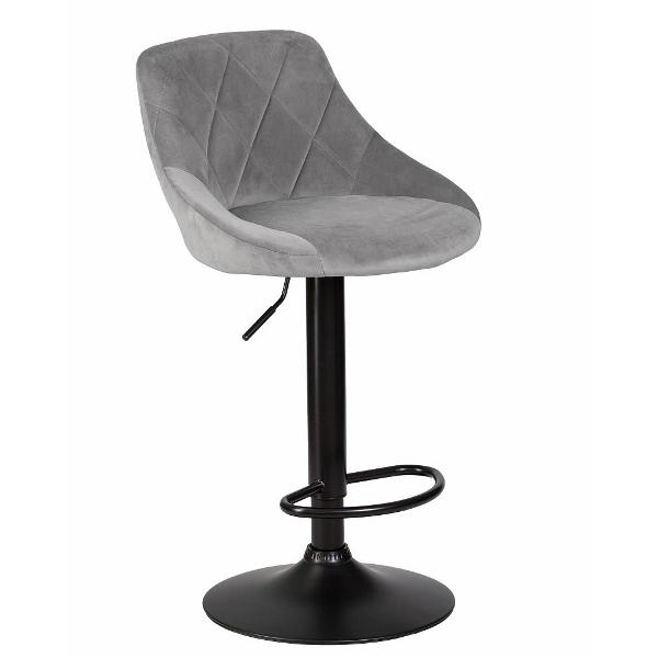 Изображение товара Стул барный DOBRIN Logan Black LM-5007 серый велюр