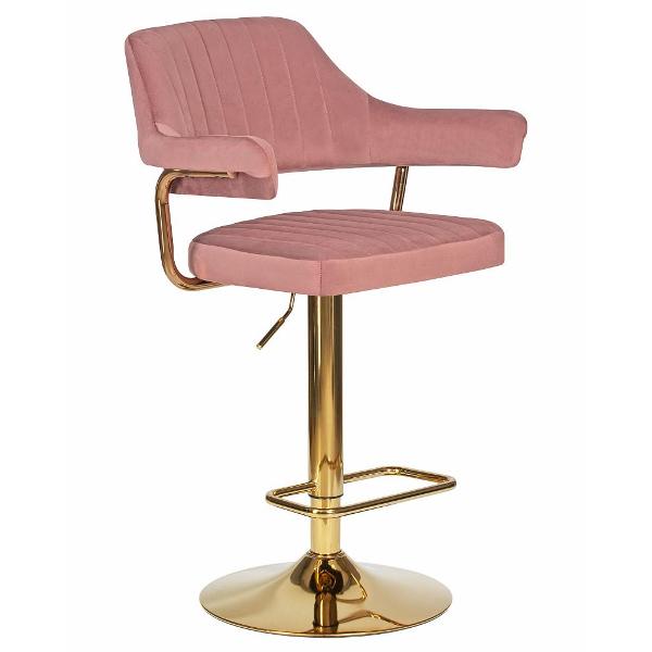Изображение товара Стул барный DOBRIN Charly Gold LM-5019 розовый велюр