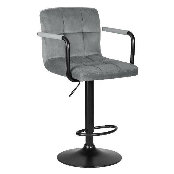 Изображение товара Стул барный DOBRIN Kruger Arm Black LM-5011 серый велюр