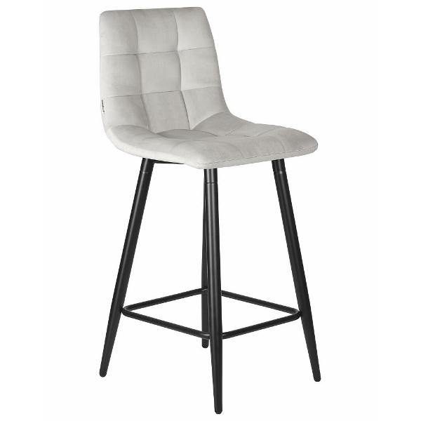 Изображение товара Стул барный DOBRIN Olivia LML-8078-1 черный мат./светло-серый велюр