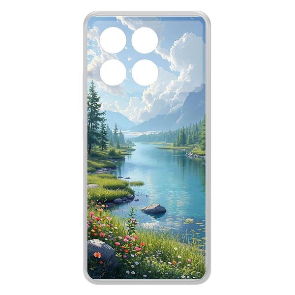 Изображение товара Чехол Krutoff Clear Case для Xiaomi Poco X6 Pro, силикон, прозрачный с рисунком