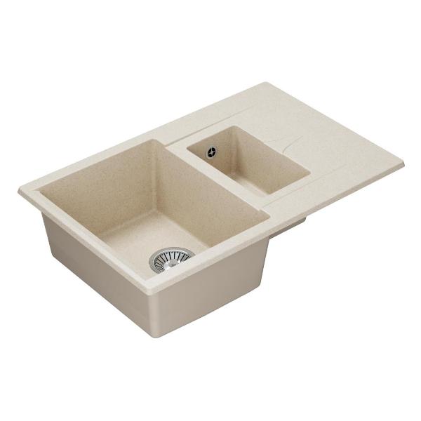 Изображение товара Мойка кухонная POLYGRAN BRIG-770 (№327 Кремовая)