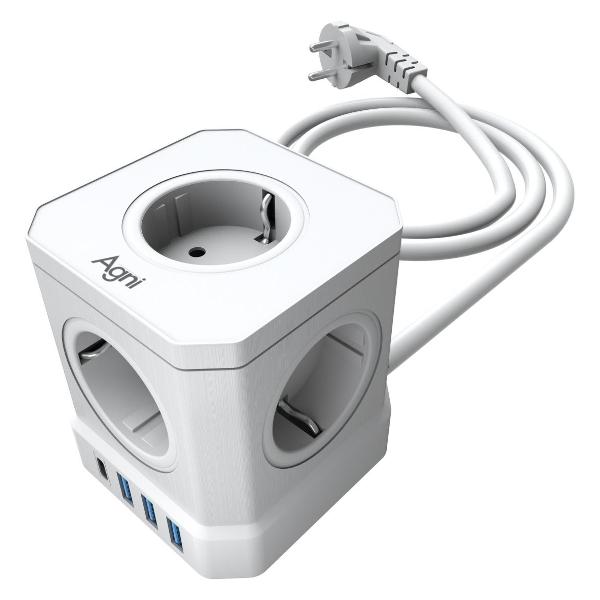 Изображение товара Сетевой фильтр AGNI TP-VE4U5E-C-3m-white