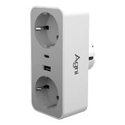 Изображение товара Тройник для розетки AGNI TP-WB2U2E-white
