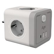 Изображение товара Тройник для розетки AGNI TP-WJ3U4E-C-white