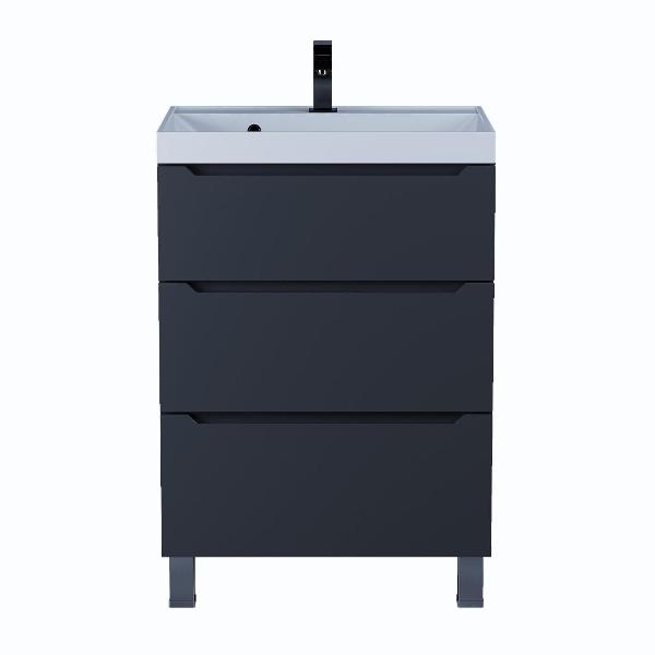 Изображение товара Тумба под раковину Uperwood 60 см, Uperwood, напольная, черная, 3 ящика