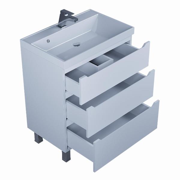 Изображение товара Тумба под раковину Uperwood 70 см, Uperwood, напольная, белая, 3 ящика