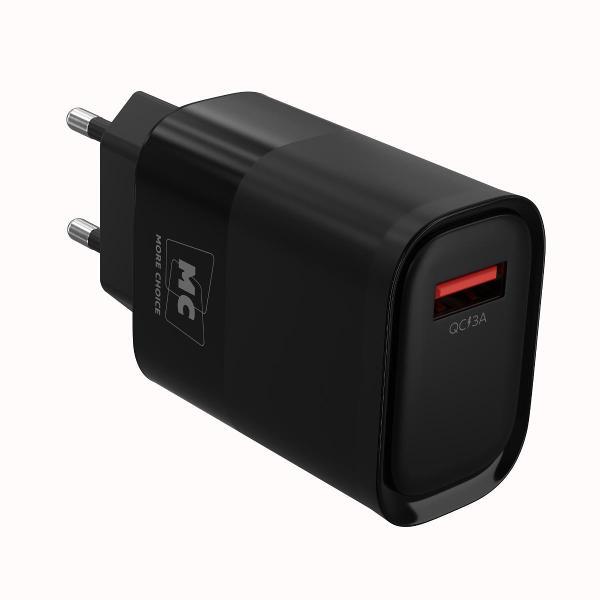 Изображение товара Сетевое зарядное устройство More Choice 1USB 3.0A QC3.0 15W NC09 черный