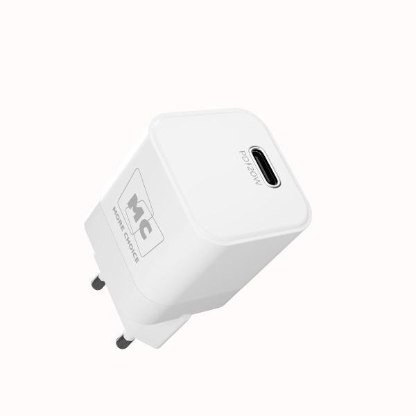 Изображение товара Сетевое зарядное устройство More Choice 1Type-C 3.0A PD 20W NC86i белый