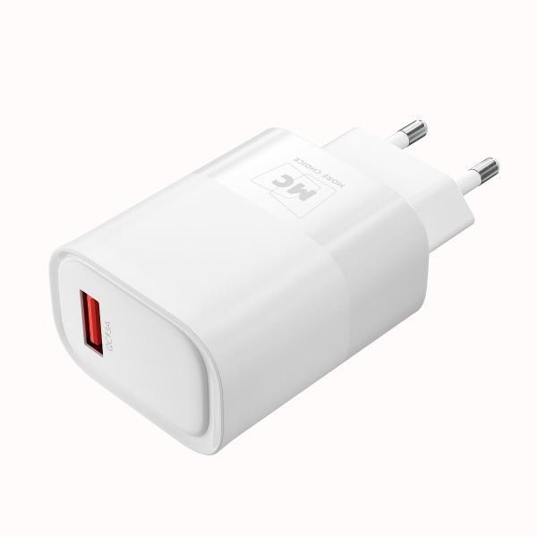 Изображение товара Сетевое зарядное устройство More Choice 1USB 3.0A QC3.0 15W micro USB NC09m White