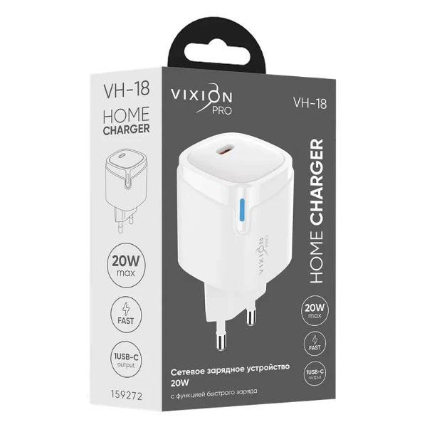 Изображение товара Сетевое зарядное устройство Vixion VH-18 1-Type-C Power Delivery 20W White