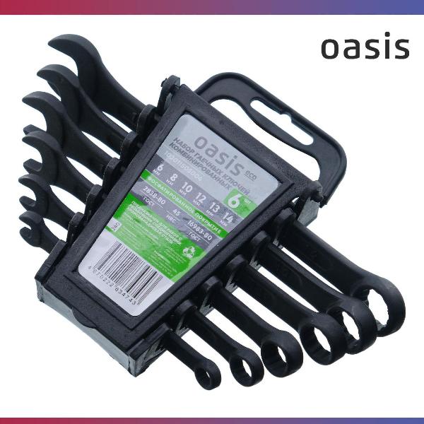 Изображение товара Набор ручного инструмента OASIS ECO комбинированных, 6 шт. в холдере фосфатированные