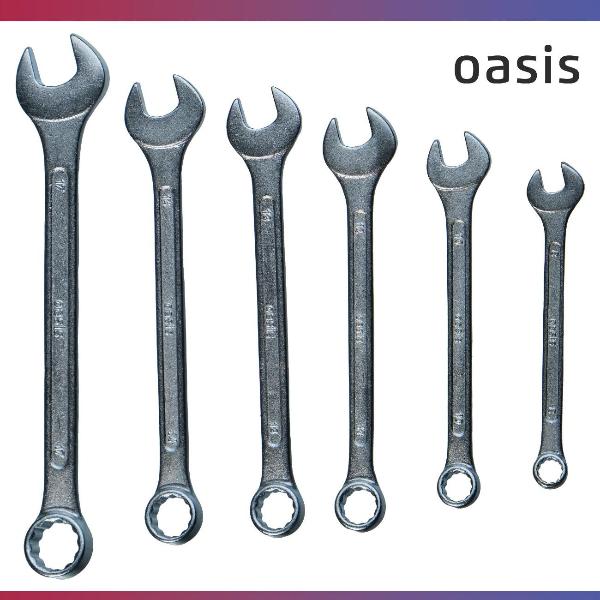 Изображение товара Набор ручного инструмента Oasis комбинированных, 6 шт. в холдере матовый хром