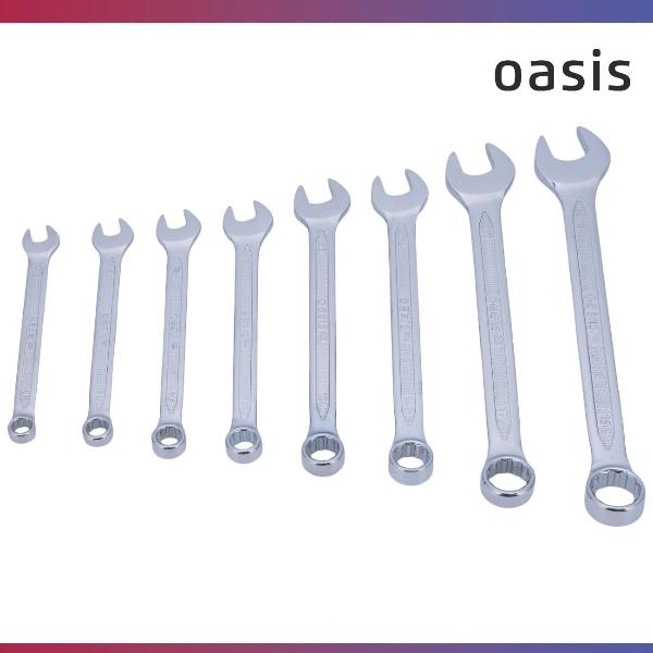 Изображение товара Набор ручного инструмента Oasis Pro комбинированных, 8 шт. в сумке глянцевый хром, с