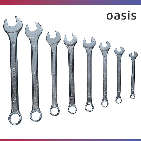 Изображение товара Набор ручного инструмента Oasis комбинированных, 8 шт. в холдере матовый хром