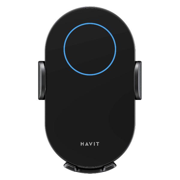 Изображение товара Держатель автомобильный для смартфонов с беспроводной зарядкой Havit HAV-W3018BK