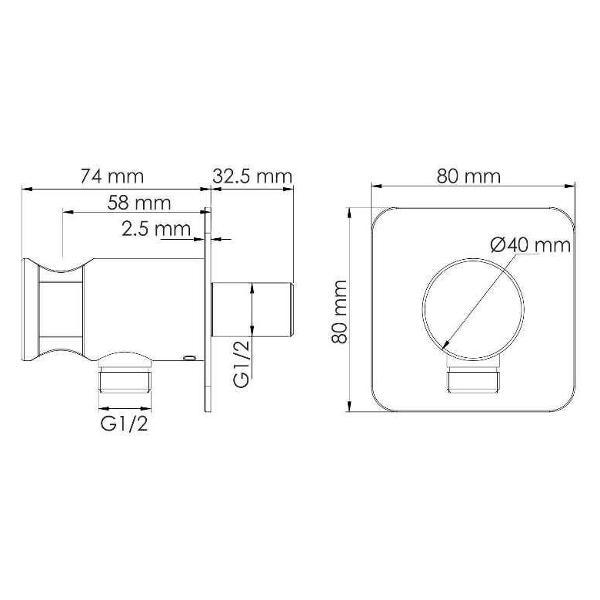 Изображение товара Подключение шланга Wasserkraft A302 Black/ Matte